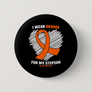 Badge Rond 5 Cm Je Porte L'Orange Pour Mon Stepson Rsdcrps Sensibi