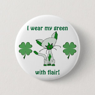 Badge Rond 5 Cm Je porte mon vert avec le talent ! Bouton avec