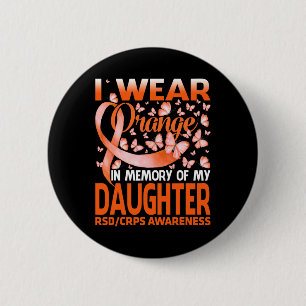 Badge Rond 5 Cm Je Porte Orange Pour Ma Fille Rsd Crps Sensibilisa