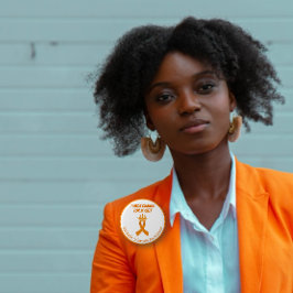 Badge Rond 5 Cm Je porte Orange pour moi Sclérose en plaques