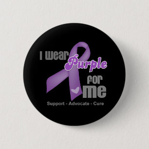 Badge Rond 5 Cm Je porte un ruban violet pour moi