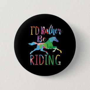 Badge Rond 5 Cm Je Préfère Faire De L'Équitation Drôle