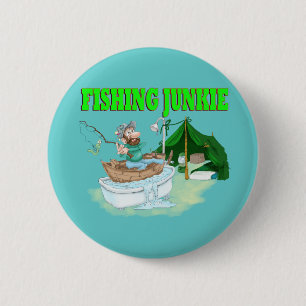 Badge Rond 5 Cm Je préférerais être Pêche !