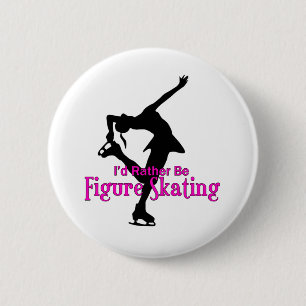 Badge Rond 5 Cm "Je serais plutôt patinage artistique "