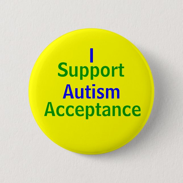 Badge Rond 5 Cm Je soutiens l'acceptation d'autisme (Devant)
