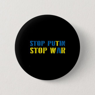 Badge Rond 5 Cm Je soutiens l'Ukraine pour arrêter Poutine arrêter