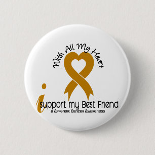 Badge Rond 5 Cm Je soutiens mon Cancer d'annexe de meilleur ami