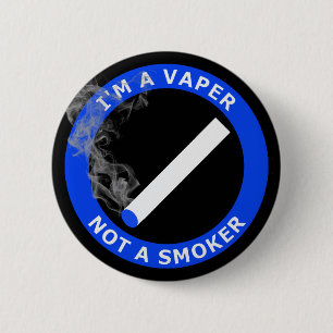 Badge Rond 5 Cm Je suis A VAPER, PAS UN FUMEUR