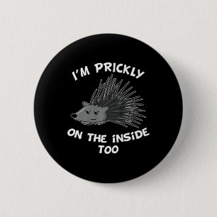 Badge Rond 5 Cm Je suis allongé à l'intérieur de Porcupine Funny H
