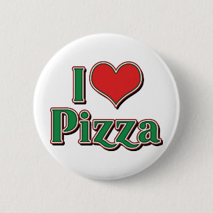 Badge Rond 5 Cm Je suis amoureux de Heart Pizza