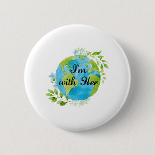 Badge Rond 5 Cm Je suis avec elle
