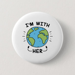 Badge Rond 5 Cm Je suis avec elle