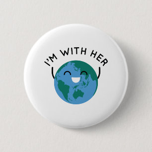 Badge Rond 5 Cm Je suis avec elle