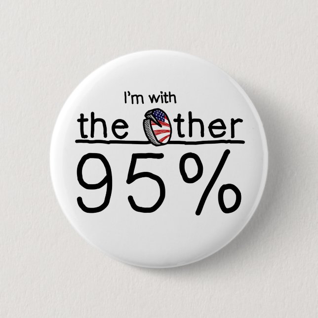Badge Rond 5 Cm Je suis avec l'autre 95% (Devant)