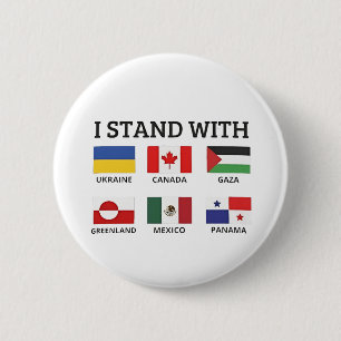 Badge Rond 5 Cm Je Suis Avec Le Canada Mexique Gaza Ukraine