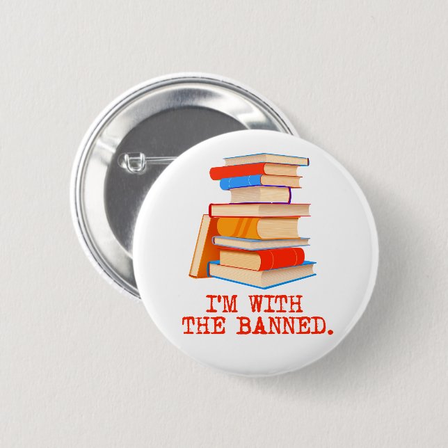 Badge Rond 5 Cm Je suis avec les livres interdits (Devant & derrière)
