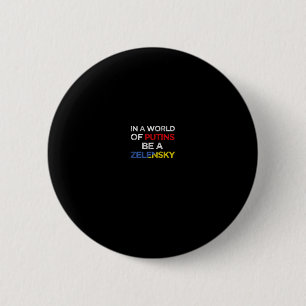 Badge Rond 5 Cm Je suis avec l'Ukraine dans un monde de Poutine, s