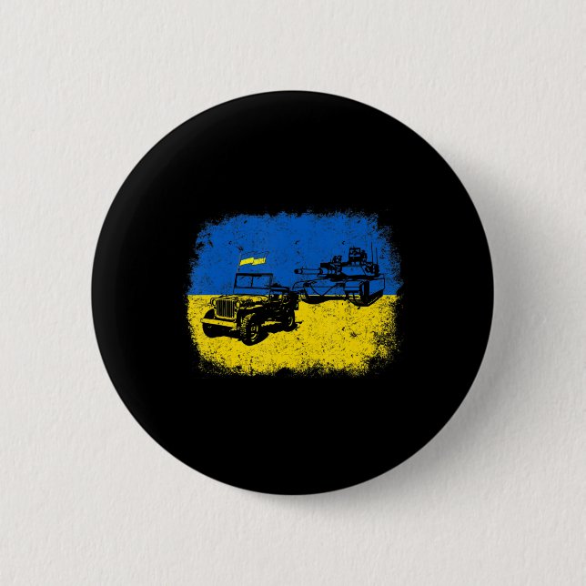 Badge Rond 5 Cm Je Suis Avec L'Ukraine Un Amusant Agriculteur Ukra (Devant)