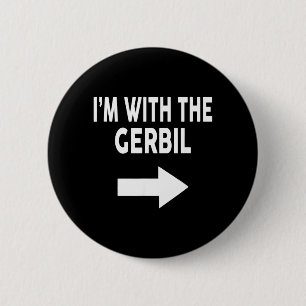 Badge Rond 5 Cm Je suis avec The Gerbil Halloween Gerbil