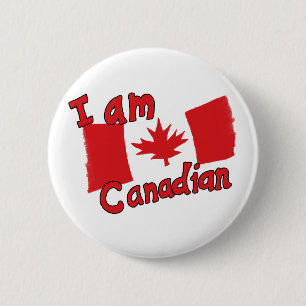 Badge Rond 5 Cm Je suis bouton canadien