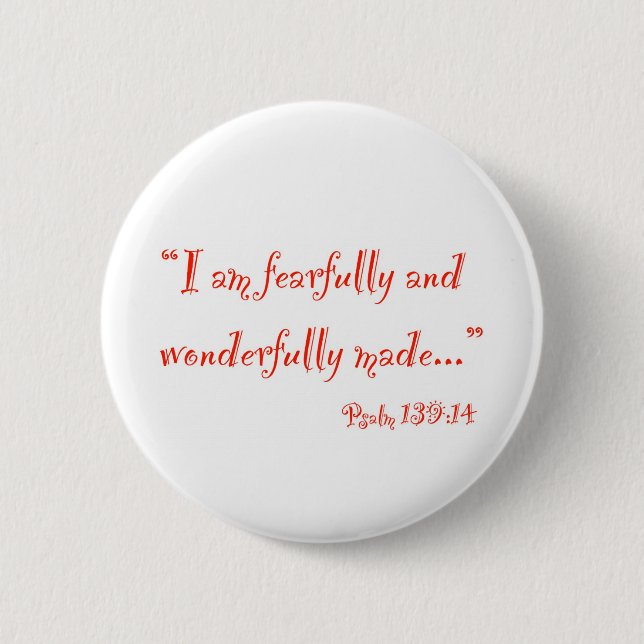 Badge Rond 5 Cm "Je suis" bouton craintivement et merveilleusement (Devant)