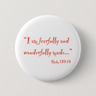Badge Rond 5 Cm "Je suis" bouton craintivement et merveilleusement