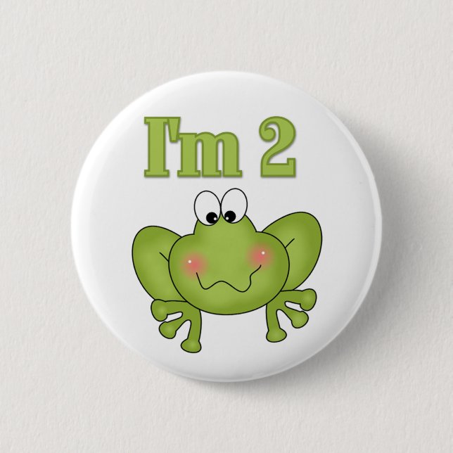 Badge Rond 5 Cm Je suis bouton de deux grenouilles (Devant)