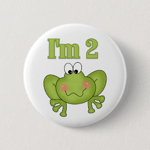 Badge Rond 5 Cm Je suis bouton de deux grenouilles