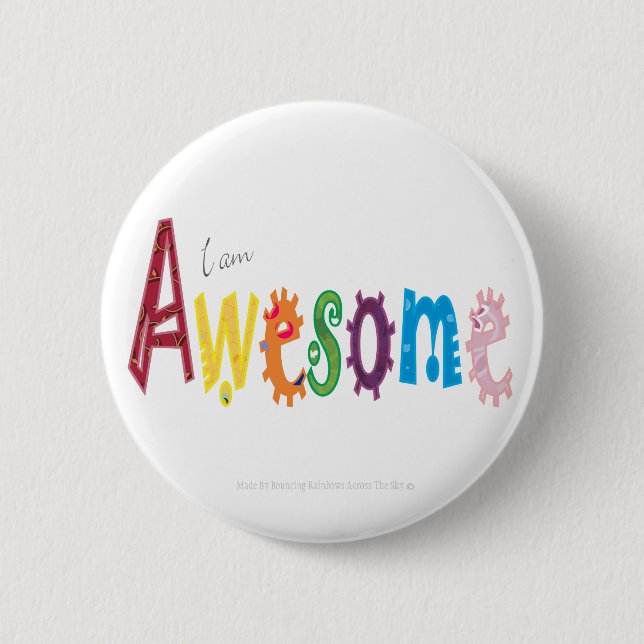 Badge Rond 5 Cm Je suis bouton impressionnant (Devant)