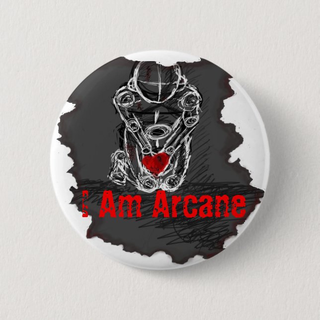 Badge Rond 5 Cm Je suis bouton mystérieux (Devant)
