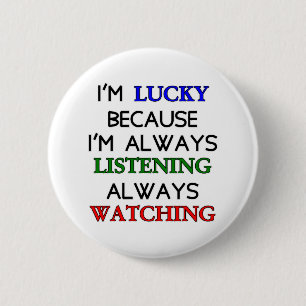 Badge Rond 5 Cm Je suis chanceux