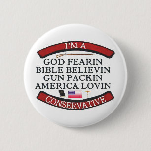 BADGE ROND 5 CM JE SUIS CONSERVATEUR