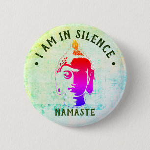 Badge Rond 5 Cm Je suis dans Silence Meditation/Retreat Button