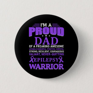 Badge Rond 5 Cm Je suis Fier Papa Epilepsie Sensibilisation Ribbon
