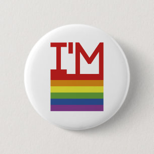 Badge Rond 5 Cm Je suis Gay   drapeau arc-en-ciel