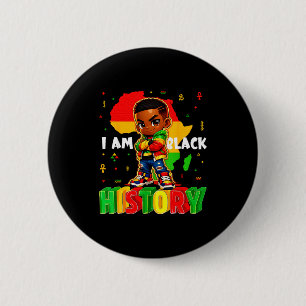 Badge Rond 5 Cm Je suis histoire noire garçons afro-américains noi