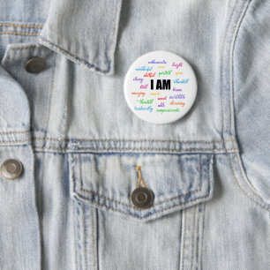 Badge Rond 5 Cm Je Suis Inspiré, Positif, Religieux, Chrétien
