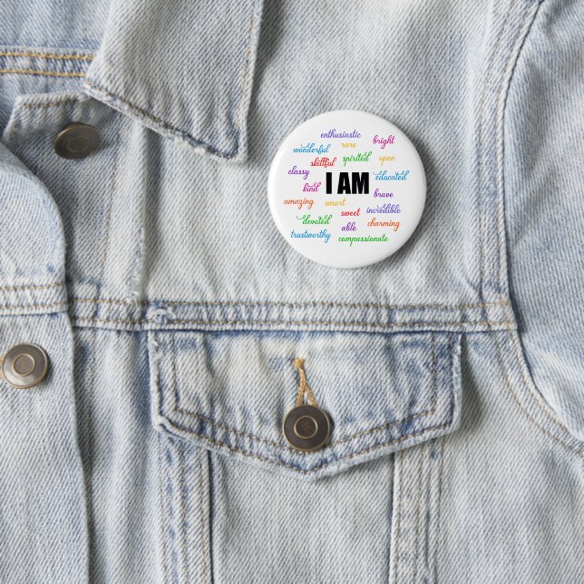 Badge Rond 5 Cm Je Suis Inspiré, Positif, Religieux, Chrétien (En situation)
