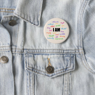 Badge Rond 5 Cm Je Suis Inspiré, Positif, Religieux, Chrétien