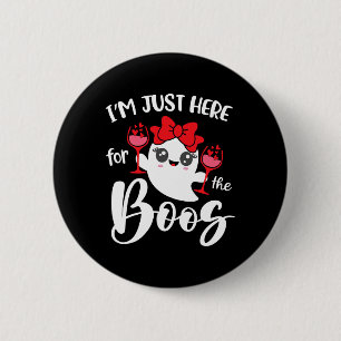 Badge Rond 5 Cm Je suis juste ici pour les Boos mignons Ghost Femm