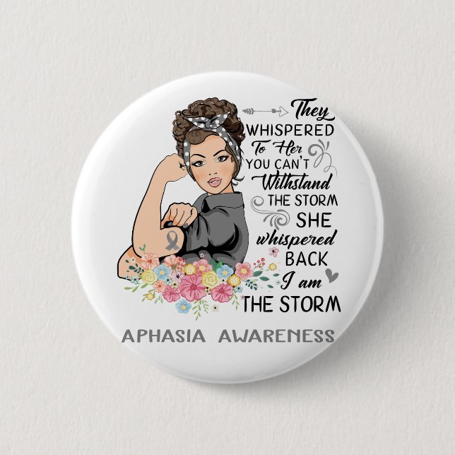 Badge Rond 5 Cm Je Suis La Conscience De L'APHASIE De Tempête (Devant)