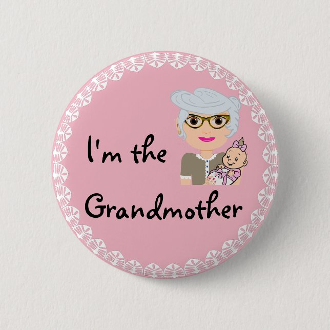 Badge Rond 5 Cm Je suis la grand-mère (Devant)