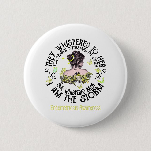Badge Rond 5 Cm Je Suis La Sensibilisation À L'Endometriose (Devant)