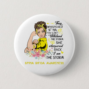 Badge Rond 5 Cm Je suis la tempête SPINA BIFIDA Sensibilisation