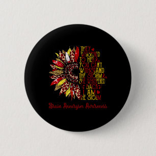 Badge Rond 5 Cm Je suis la tempête Tournesol Léopard Anévrisme cér