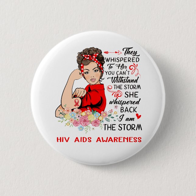 Badge Rond 5 Cm Je suis la tempête VIH SIDA sensibilisation (Devant)