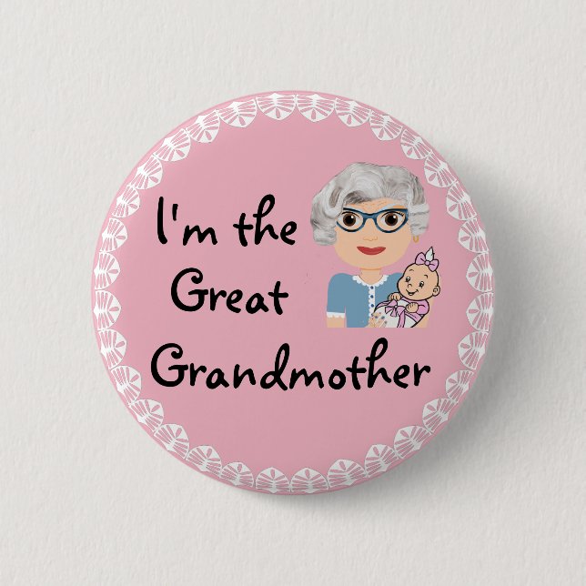 Badge Rond 5 Cm Je suis l'arrière grand-mère (Devant)
