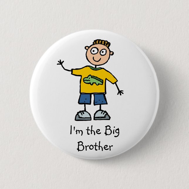 Badge Rond 5 Cm Je suis le bouton de frère (Devant)