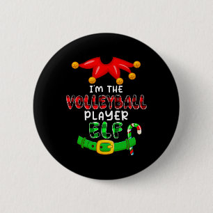 Badge Rond 5 Cm Je suis Le Joueur de Volley-ball Elf Xmas Costumes