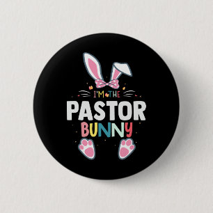 Badge Rond 5 Cm Je suis le lapin de Pâques du pasteur Bunny Easter